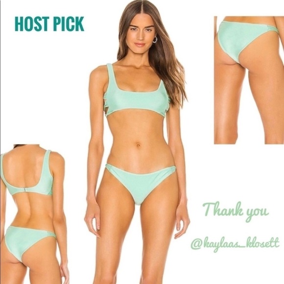 💋NWT Lovers + Friends Mint Green Wrapped Up Bikini Bottom - Picture 1 of 15